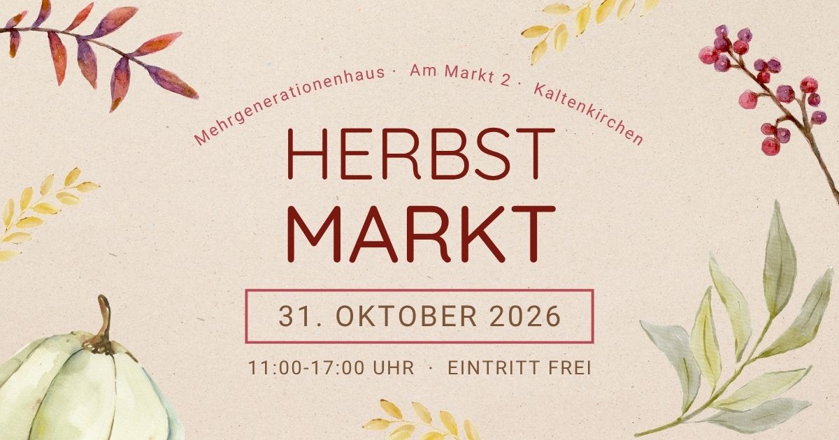Ankündigungsplakat Herbstmarkt 2026